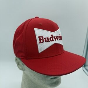 Vintage Budweiser Starter 50 Snapback Hat Red Embroidered Bowtie Logo Beer